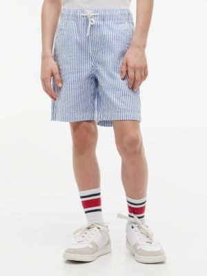 Kids' Striped Seersucker Short, Blue Spell