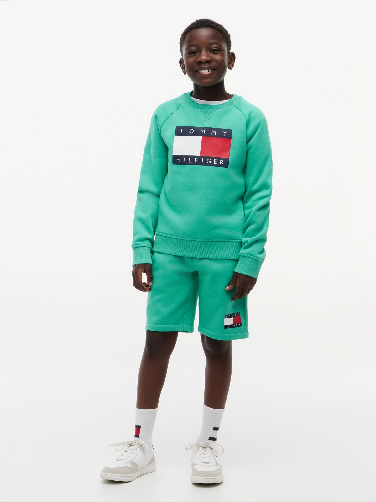 Kids' Flag Logo Sweatshort — Aloha Green
