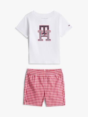 Babies' Monogram T-Shirt & Short Set, Optic White