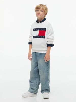 Детский свитер Tommy Hilfiger Flag Logo, цвет: Экрю — фото 2