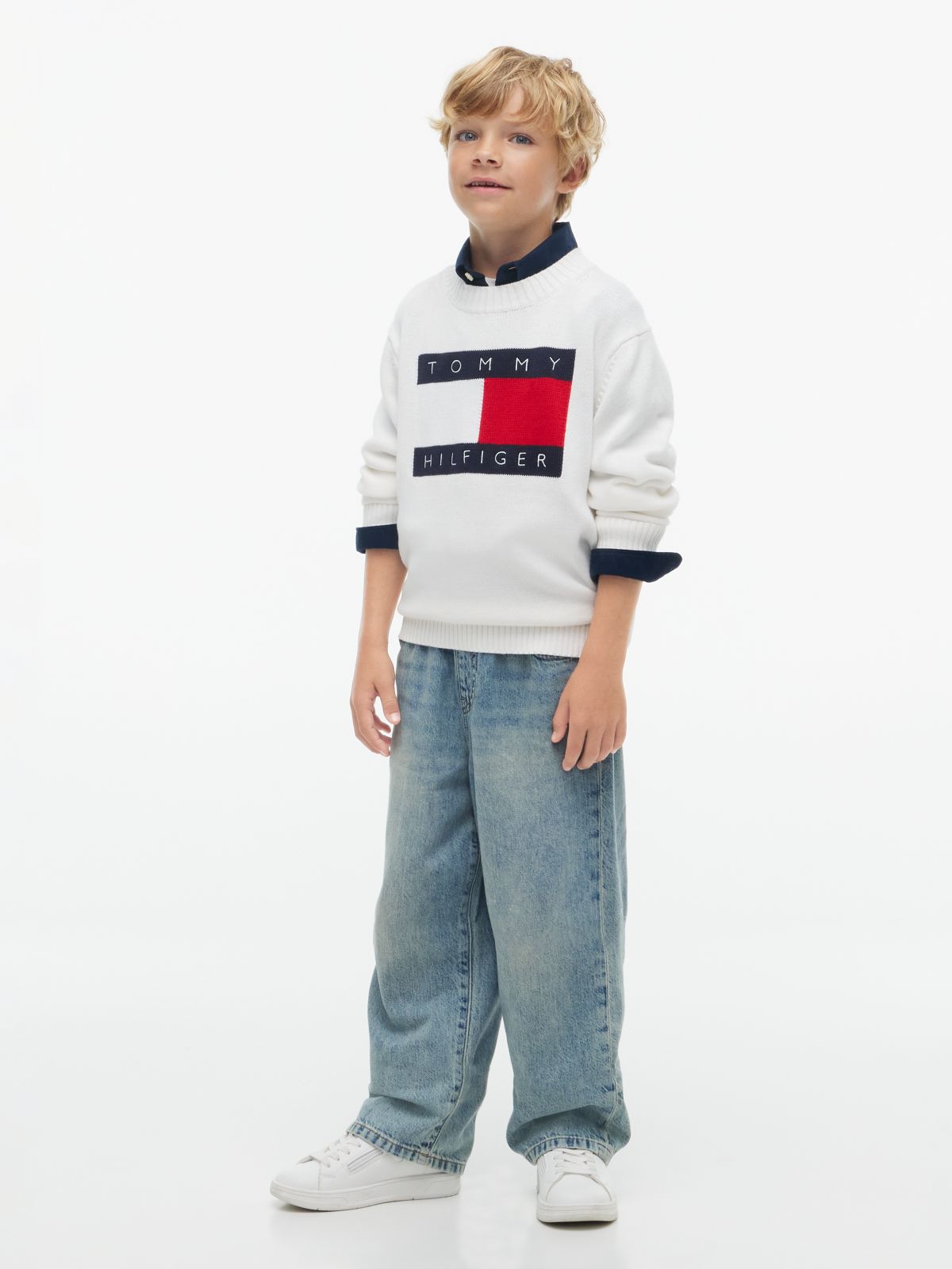 Kids' Flag Logo Sweater — Ecru