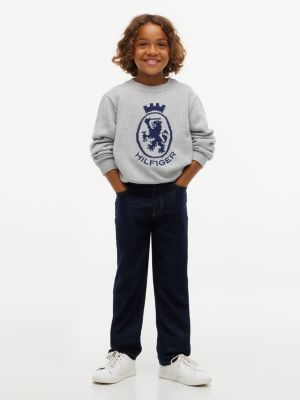 Детский свитер Tommy Hilfiger Crest Logo, цвет: Серый — фото 2