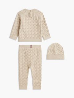 Babies' Sweater & Pant with Beanie Set — Dark Beige 2