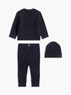 Babies' Sweater & Pant with Beanie Set — Navy Blue 2