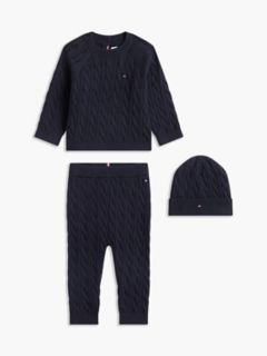 Babies' Sweater & Pant with Beanie Set — Navy Blue 1