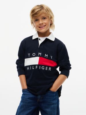 Kids' Hilfiger Flag Rugby Polo, Navy Blue