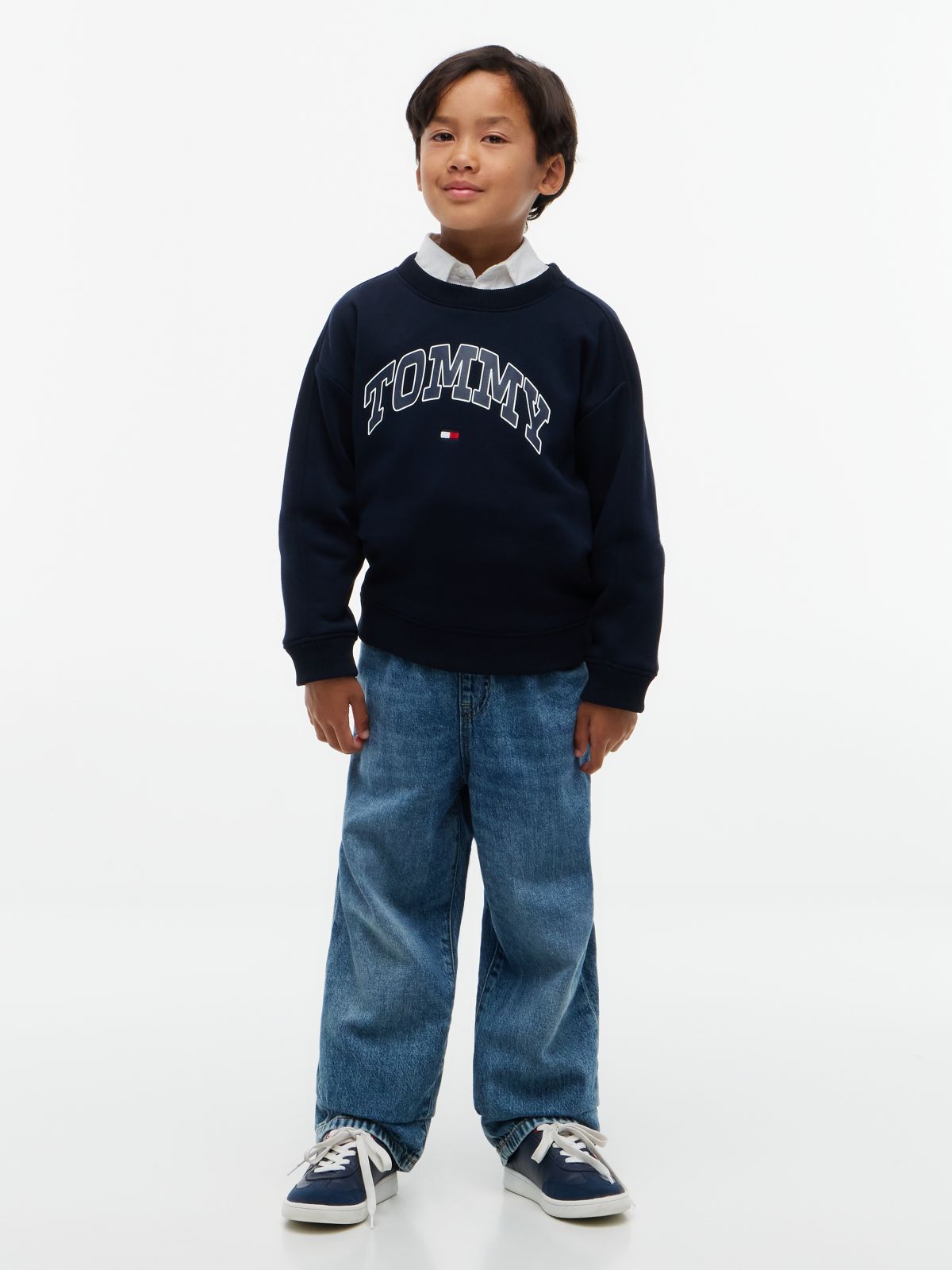 Kids' Varsity Tommy Logo Sweatshirt — Navy Blue
