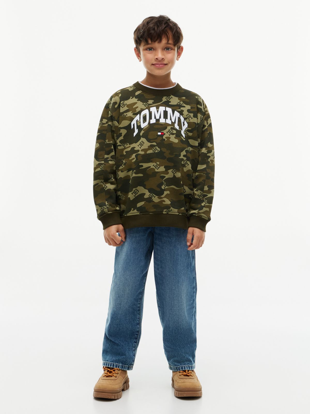 Kids' Varsity Tommy Logo Sweatshirt — Huntsman Green