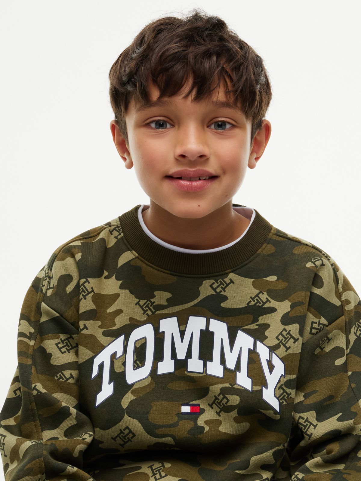 Kids' Varsity Tommy Logo Sweatshirt — Huntsman Green