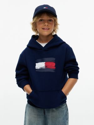 Kids' Paintbrush Flag Hoodie, Carbon Navy