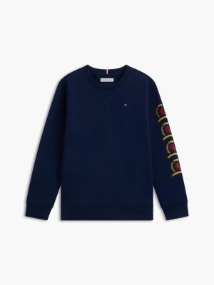 Детская толстовка Tommy Hilfiger Crest Logo, цвет: Карбоновый тёмно-синий — фото 5