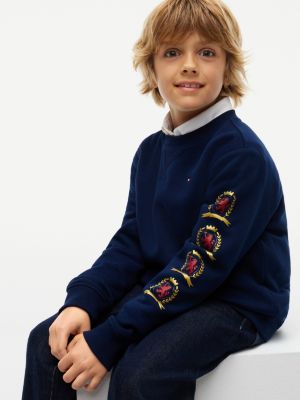 Детская толстовка Tommy Hilfiger Crest Logo, цвет: Карбоновый тёмно-синий — фото 3