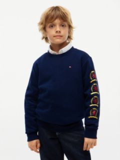 Kids' Crest Logo Sweatshirt — Carbon Navy 1