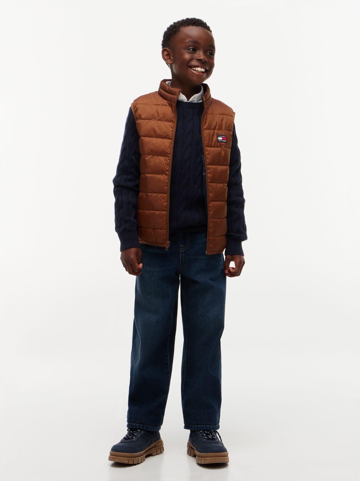 Kids' Packable Water-Resistant Vest — Pecan Nut