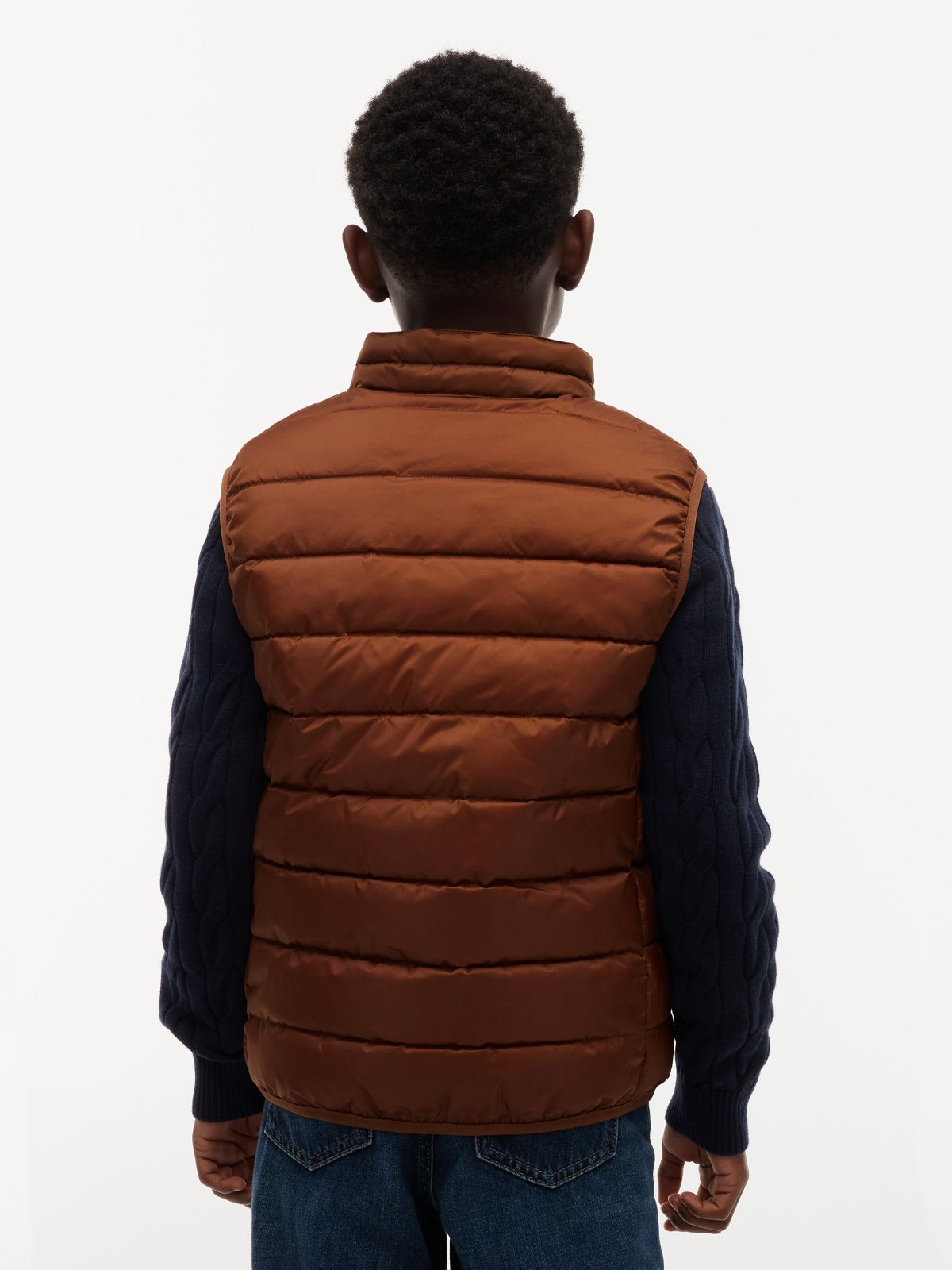 Kids' Packable Water-Resistant Vest — Pecan Nut