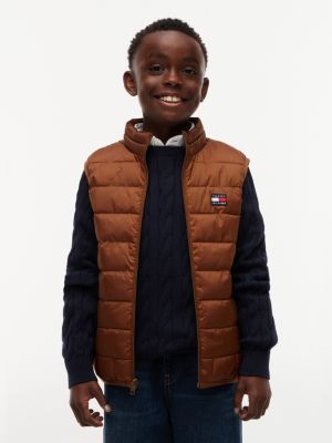 Kids' Packable Water-Resistant Vest, Pecan Nut