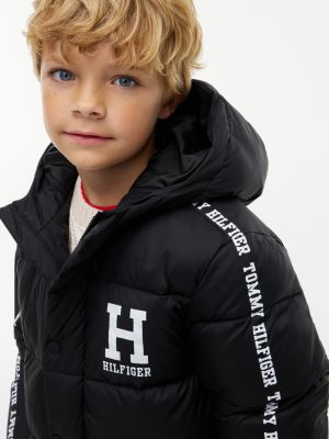 Детская куртка Tommy Hilfiger Water-Resistant Hooded Puffer, цвет: Чёрный — фото 3