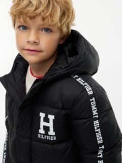 Kids' Water-Resistant Hooded Puffer — Black 3