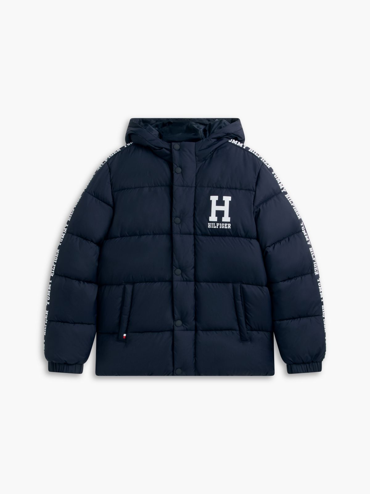 Kids' Water-Resistant Hooded Puffer — Navy Blue