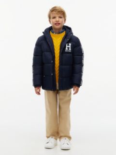 Kids' Water-Resistant Hooded Puffer — Navy Blue 2
