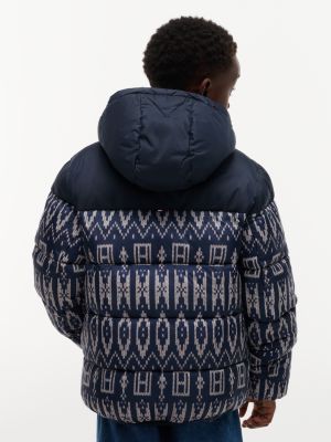 Детская куртка Tommy Hilfiger Water-Repellent Fair Isle Puffer, цвет: Тёмно-синий — фото 5