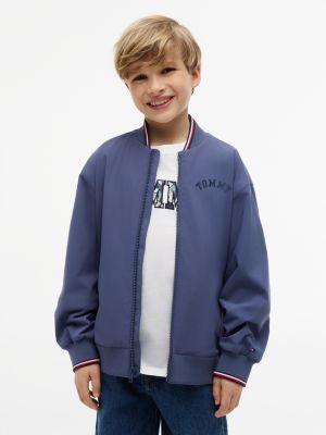 Kids' Hilfiger Logo Bomber Jacket, Faded Indigo