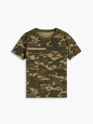 Детская футболка Tommy Hilfiger Allover Monogram Camo, цвет: Зелёный — фото 5