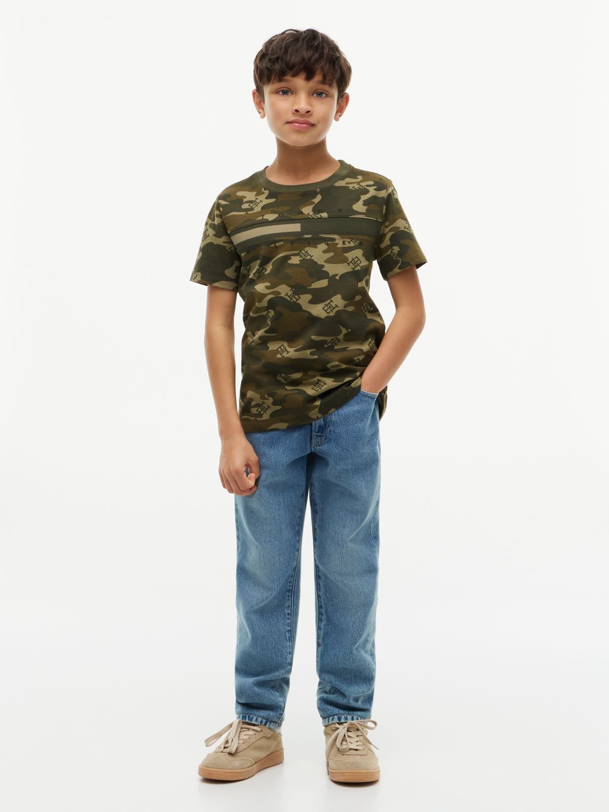 Kids' Allover Monogram Camo T-Shirt — Huntsman Green