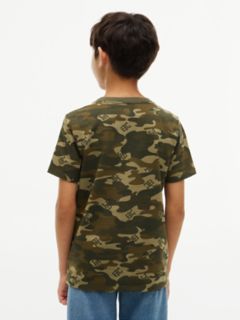 Kids' Allover Monogram Camo T-Shirt — Huntsman Green 4