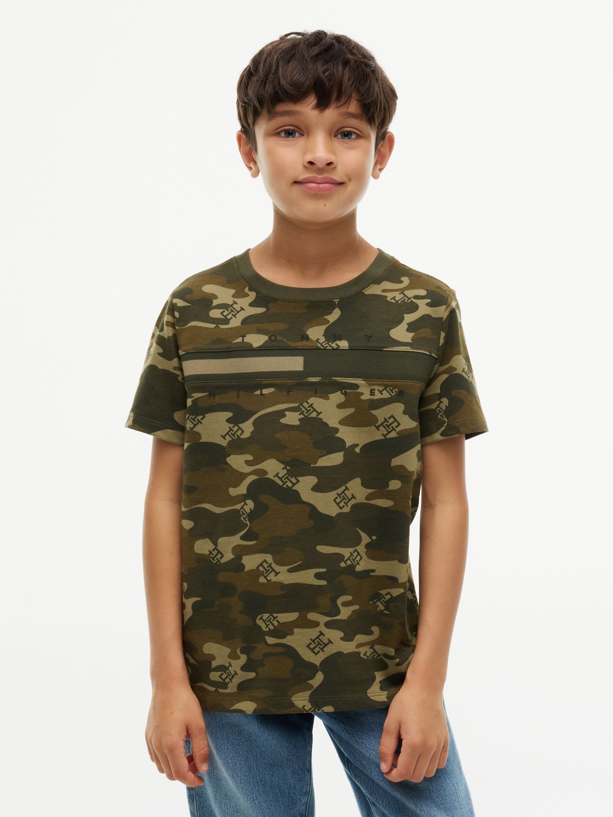 Kids' Allover Monogram Camo T-Shirt — Huntsman Green