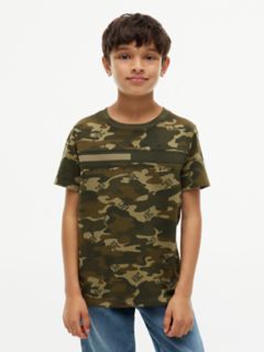 Kids' Allover Monogram Camo T-Shirt — Huntsman Green 1