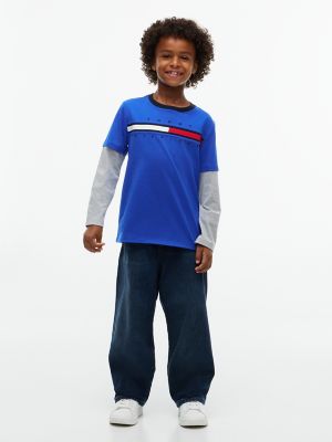 Детская футболка Tommy Hilfiger Double-Sleeve, цвет: Синий — фото 2