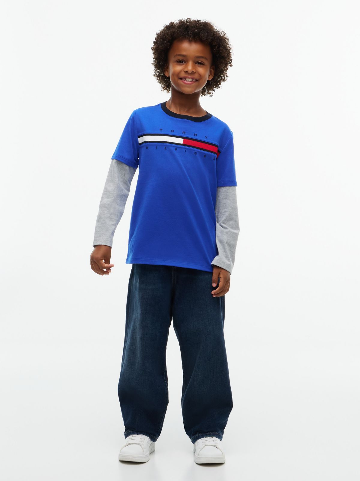 Kids' Double-Sleeve T-Shirt — Noble Blue