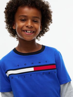 Детская футболка Tommy Hilfiger Double-Sleeve, цвет: Синий — фото 3
