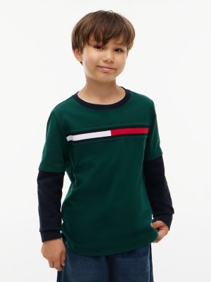 Kids' Double-Sleeve T-Shirt, Green