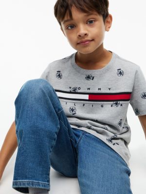 Детские футболки Tommy Hilfiger Kids' Allover Crest Logo T-Shirt — фото 3