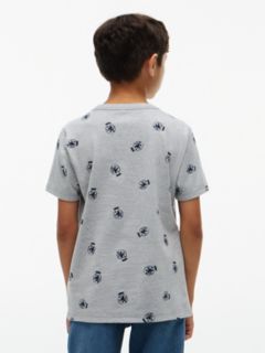Kids' Allover Crest Logo T-Shirt — Light Grey Heather 4