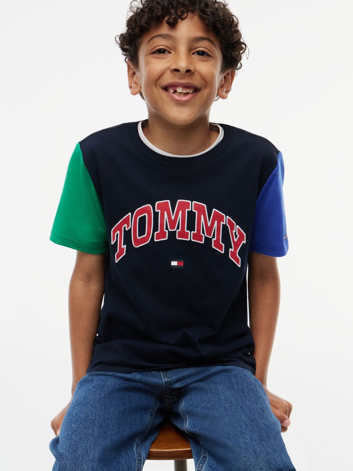 Kids' Varsity Tommy Logo T-Shirt — Navy Blue