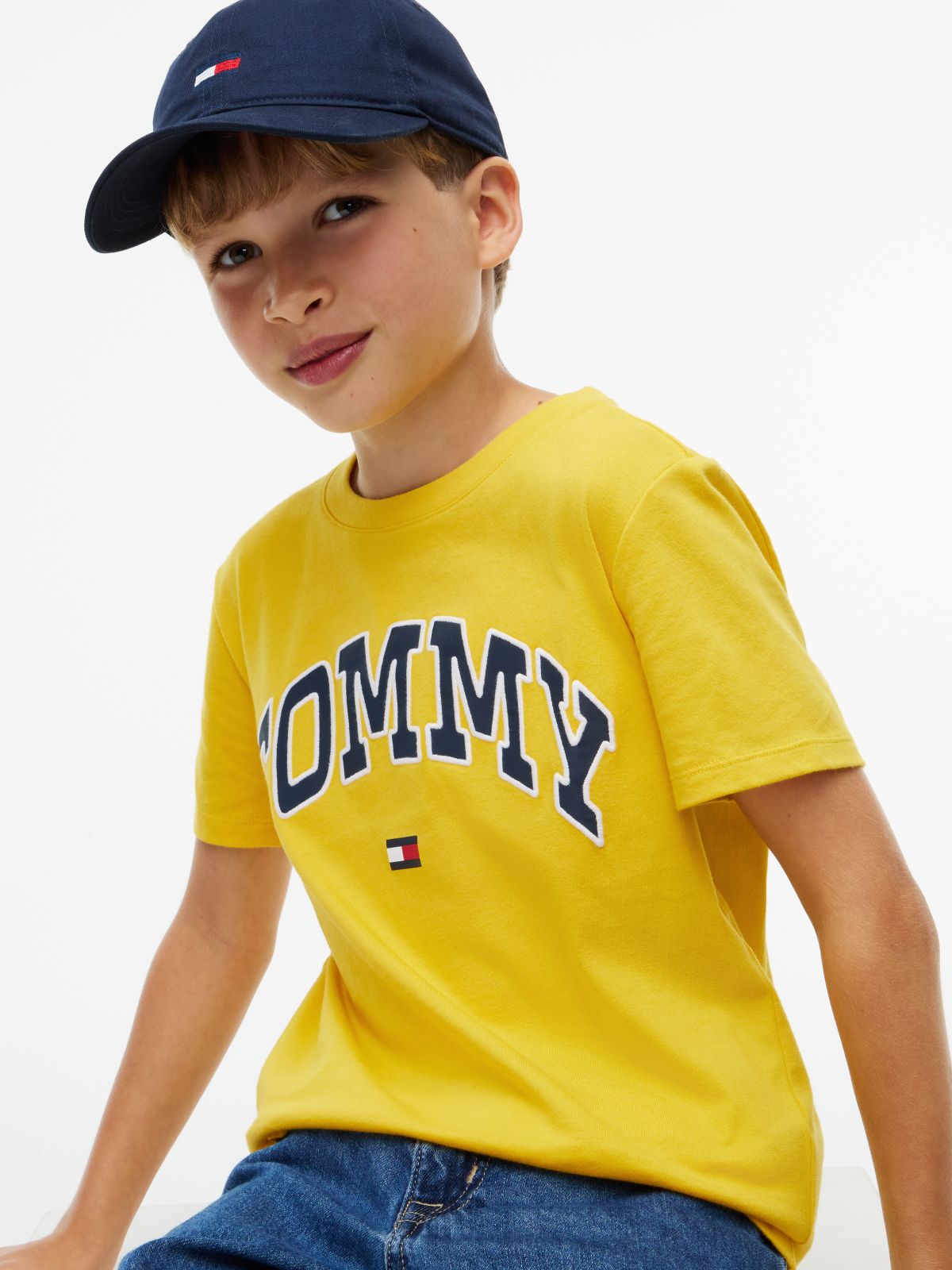 Kids' Varsity Tommy Logo T-Shirt — Primary Yellow