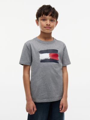 Kids' Paintbrush Flag T-Shirt, Medium Grey Heather