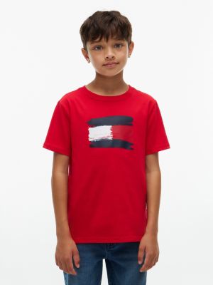 Kids' Paintbrush Flag T-Shirt, Red