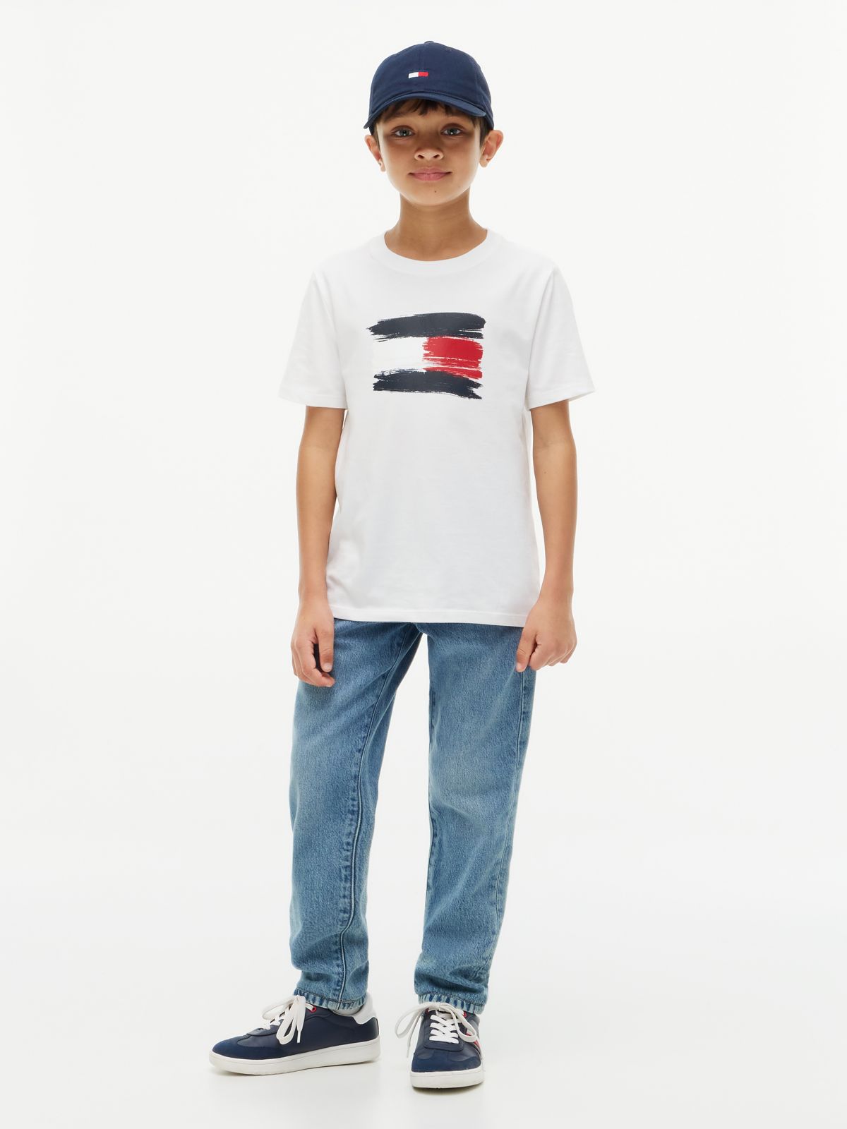 Kids' Paintbrush Flag T-Shirt — Optic White