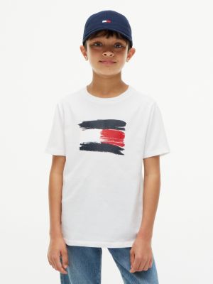 Kids' Paintbrush Flag T-Shirt, Optic White