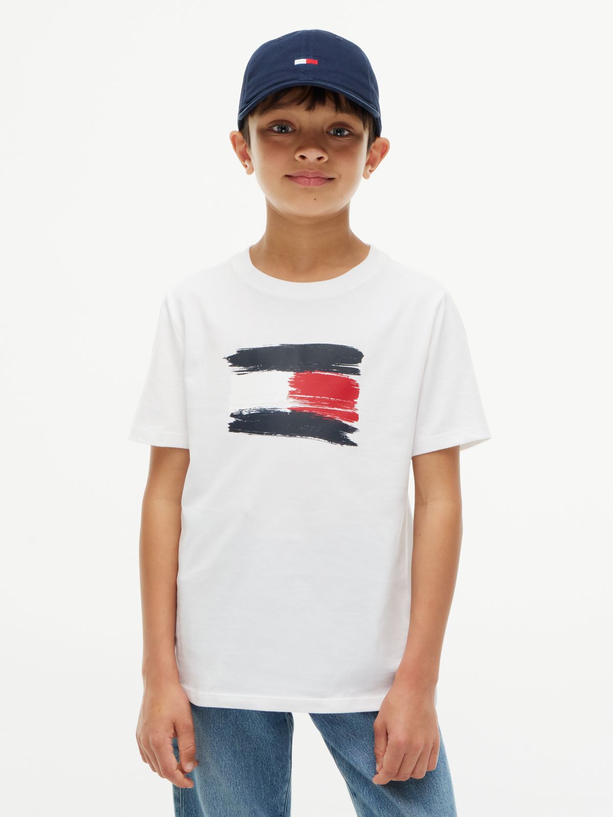 Kids' Paintbrush Flag T-Shirt — Optic White