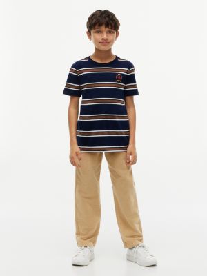 Детские футболки Tommy Hilfiger Kids' Crest Logo Striped T-Shirt — фото 2