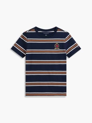 Детские футболки Tommy Hilfiger Kids' Crest Logo Striped T-Shirt — фото 5