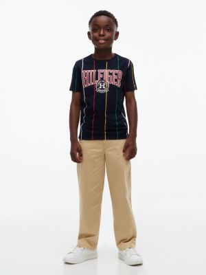Детские футболки Tommy Hilfiger Kids' Hilfiger Pinstripe Varsity T-Shirt — фото 2