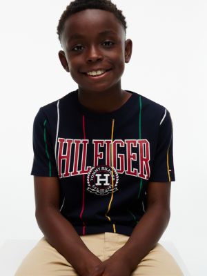 Детские футболки Tommy Hilfiger Kids' Hilfiger Pinstripe Varsity T-Shirt — фото 3
