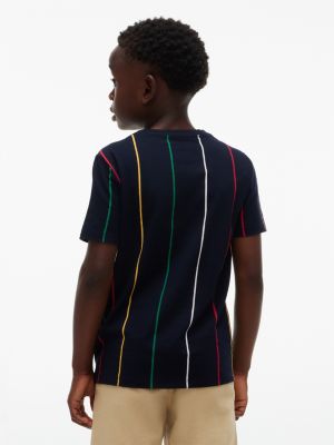 Детские футболки Tommy Hilfiger Kids' Hilfiger Pinstripe Varsity T-Shirt — фото 4