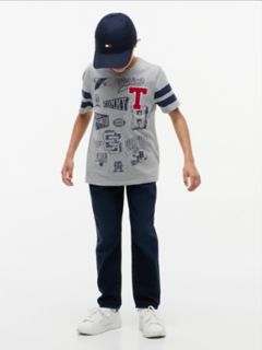 Kids' Allover Varsity Logo Mix T-Shirt — Light Grey Heather 2